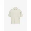 The Couture Club Mens Grey Drawstring Short-sleeve Nylon Shirt