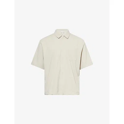 The Couture Club Mens Grey Drawstring Short-sleeve Nylon Shirt