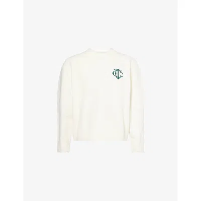 The Couture Club Mens Emblem Crewneck Knitted Jumper Off White