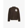 The Couture Club Mens Emblem Regular-fit Stretch-knit Jumper Brown
