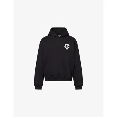 The Couture Club Mens  Emblem Relaxed-fit Cotton Hoody In Black
