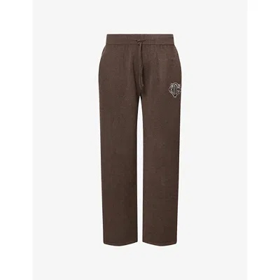 The Couture Club Mens Emblem Straight-leg Knitted Jogging Bottoms Brown