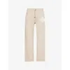 The Couture Club Mens  Emblem Straight-leg Stretch-knit Jogging Bottoms In Beige