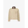The Couture Club Mens  Embroidered Contrast-collar Cotton-twill Jacket