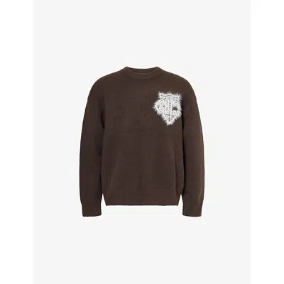 The Couture Club Mens  Fluffy Emblem Knitted Jumper In Brown