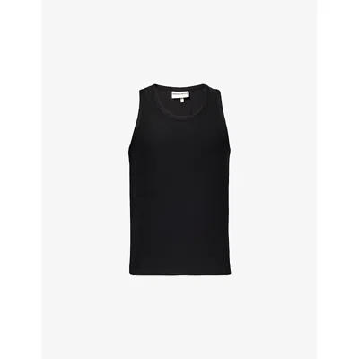 The Couture Club Mens  Logo-embroidered Ribbed Stretch-woven Vest Top