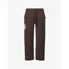 The Couture Club Mens  Monogram Emblem Wide-leg Knitted Jogging Bottoms In Brown