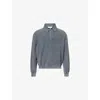 The Couture Club Mens  Ribbed Polo-collar Cotton-jersey Sweatshirt In Gray