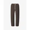 The Couture Club Mens  Ribbed Wide-leg Cotton-jersey Jogging Bottoms In Brown