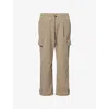 The Couture Club Mens  Technical Wide-leg Stretch-woven Trousers In Brown