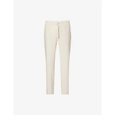 The Couture Club Mens Textured Wide-leg Woven Trousers Beige Xxl