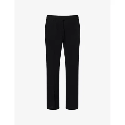 The Couture Club Mens Textured Wide-leg Woven Trousers Black