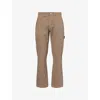 The Couture Club Mens Twill Rivet-detail Relaxed-fit Cotton Carpenter Trousers Washedbrown In Washedbrown