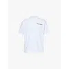 The Couture Club Mens Heavyweight Copyright Text-print Relaxed-fit Cotton-jersey T-shirt White In White