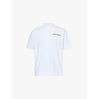 The Couture Club Mens Heavyweight Copyright Text-print Relaxed-fit Cotton-jersey T-shirt White