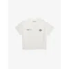 The Couture Club Kids' Brand-print Short-sleeves Stretch-woven Blend T-shirt 1-8 Y In Offwhite