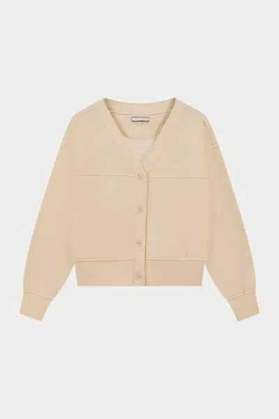 The Couture Club Oversized Jersey Cardigan - Buttermilk In Neutral