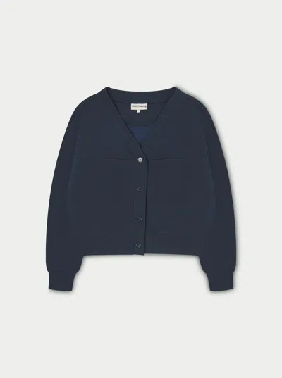 The Couture Club Oversized Jersey Cardigan - Navy In Blue