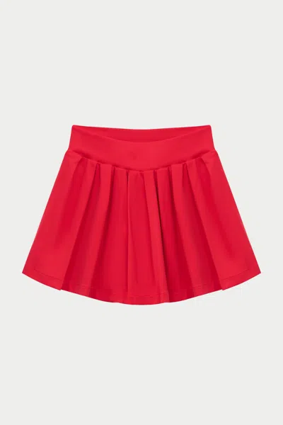 The Couture Club Kids' Pleated Sculpting Stretch Mini Skort - Red