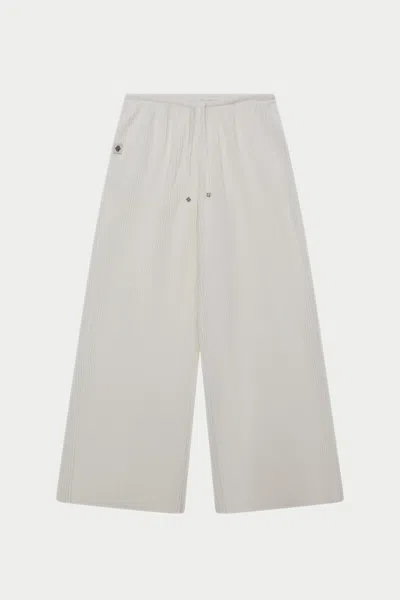 The Couture Club Plisse Trousers - Cream In White