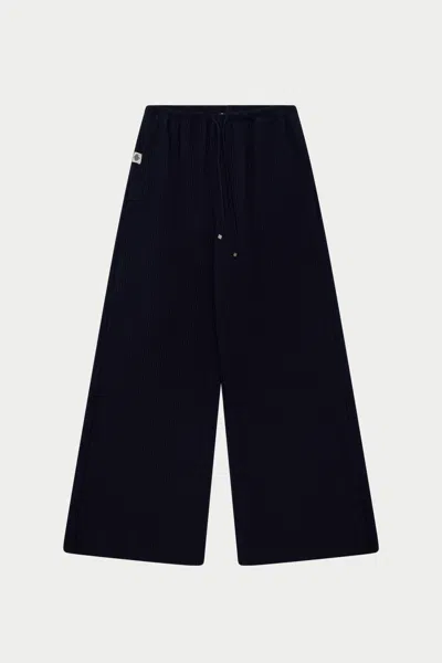 The Couture Club Plisse Trousers - Navy In Blue