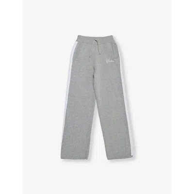 The Couture Club Kids' Regular-fit Side-stripe Cotton-jersey Jogging Bottoms 1-8 Years Greymarl