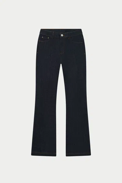The Couture Club Relaxed Flare Jeans - Dark Indigo In Blue