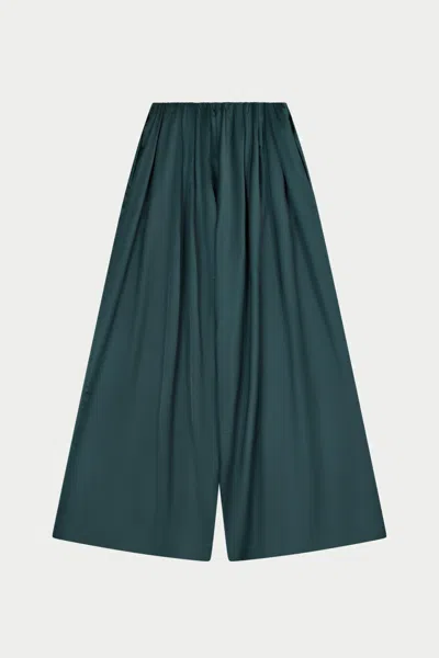 The Couture Club Satin Wide Leg Trousers - Forest Green