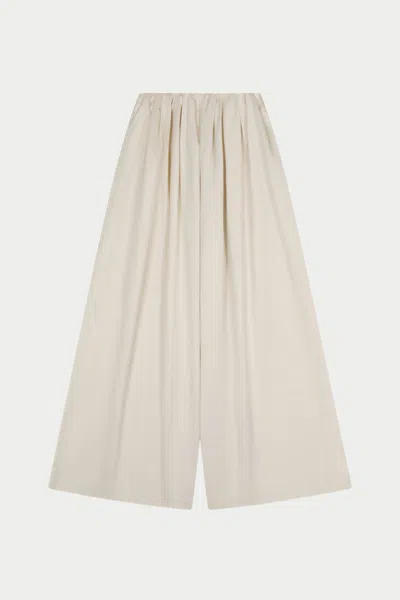 The Couture Club Satin Wide Leg Trousers - Ivory In White