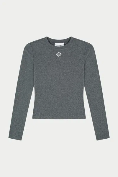 The Couture Club Sculpt Soft Touch Long Sleeve Top - Charcoal In Black