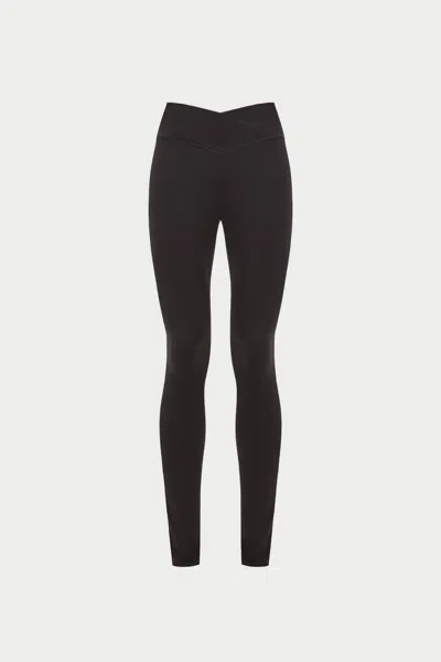 The Couture Club Sculpting Stretch Crossover Waistband Leggings - Chocolate In Brown
