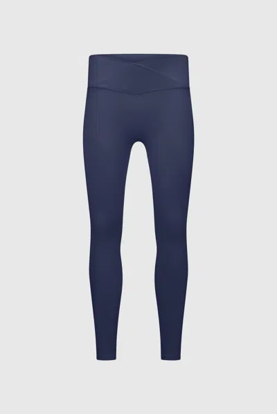The Couture Club Sculpting Stretch Crossover Waistband Leggings - Dark Navy In Blue
