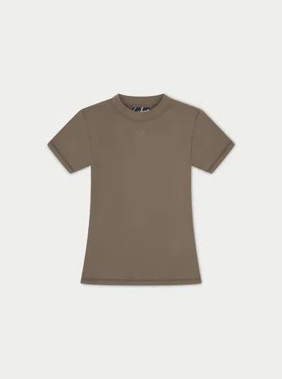 The Couture Club Sculpting Stretch Emblem Baby Tee - Cocoa In Brown