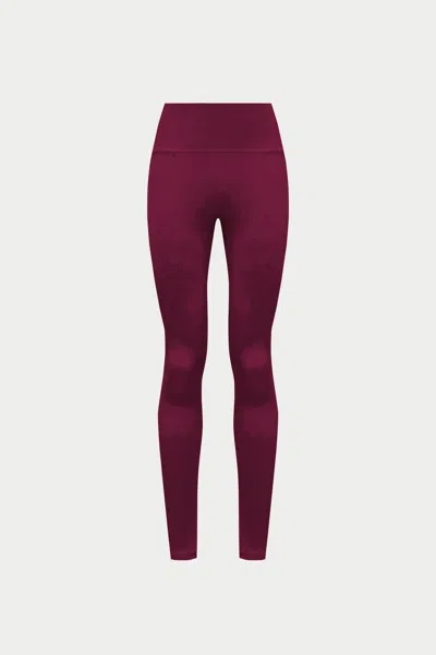 The Couture Club Sculpting Stretch Emblem Leggings - Plum In Burgundy