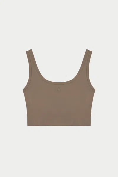 The Couture Club Sculpting Stretch Emblem Sports Bra - Cocoa In Brown