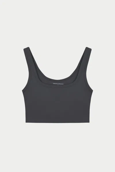 The Couture Club Sculpting Stretch Emblem Sports Bra - Midnight Grey In Gray