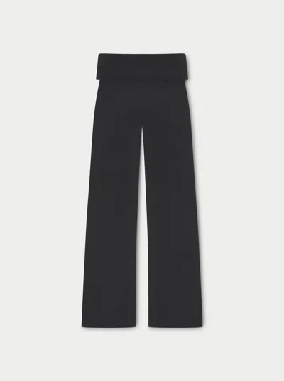 The Couture Club Sculpting Stretch Foldover Waistband Yoga Pants - Black