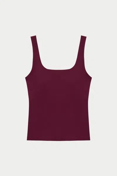 The Couture Club Sculpting Stretch Scoop Neck Sports Top - Burgundy