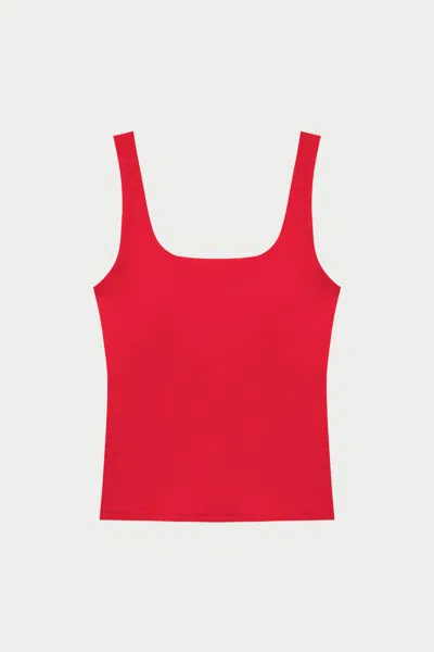 The Couture Club Sculpting Stretch Scoop Neck Sports Top - Red