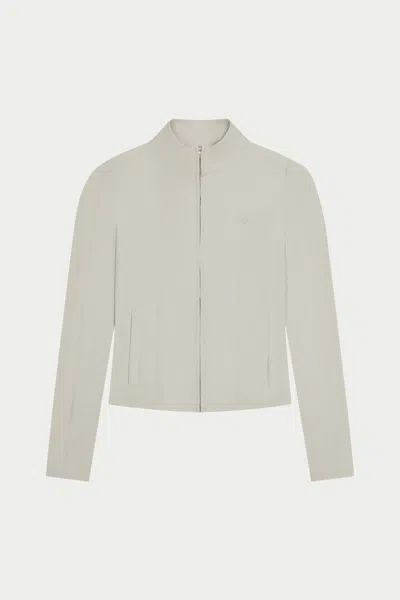 The Couture Club Sculpting Stretch Zip Up Jacket - Bone In White