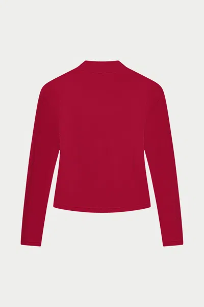 The Couture Club Sculpting Stretch Zip Up Jacket - Cherry In Red