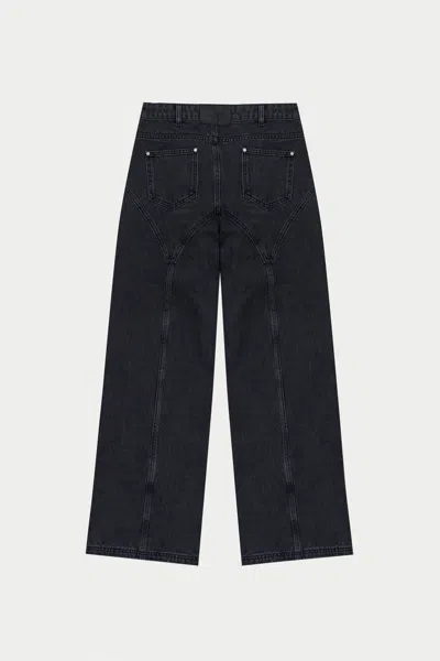The Couture Club Seam Detail Washed Jeans - Black Wash