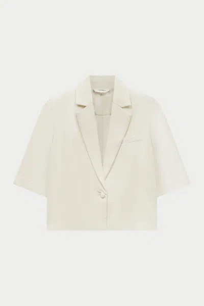 The Couture Club Short Sleeve Blazer - Off White In Neutral