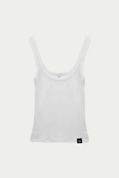 The Couture Club Slub Emblem Label Vest Top - White In Multi