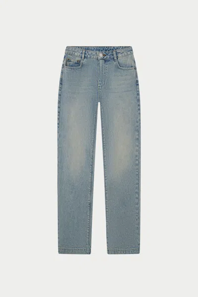 The Couture Club Straight Leg Vintage Wash Jeans - Mid Blue Wash