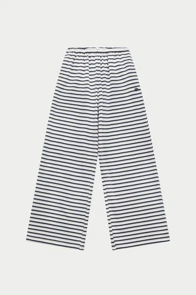 The Couture Club Stripe Brushed Cotton Trousers - Beige In White