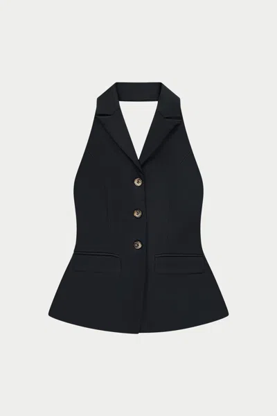 The Couture Club Tailored Halterneck Waistcoat - Black