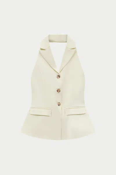 The Couture Club Tailored Halterneck Waistcoat - Off White