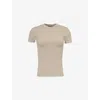 The Couture Club Womens Beige Sculpt Stretch-woven Jersey T-shirt