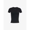 The Couture Club Womens Black Sculpt Stretch-woven Jersey T-shirt In Black